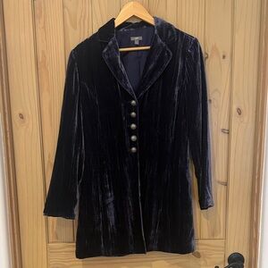 💐 💜 J. Jill Velveteen Long Blazer EUC